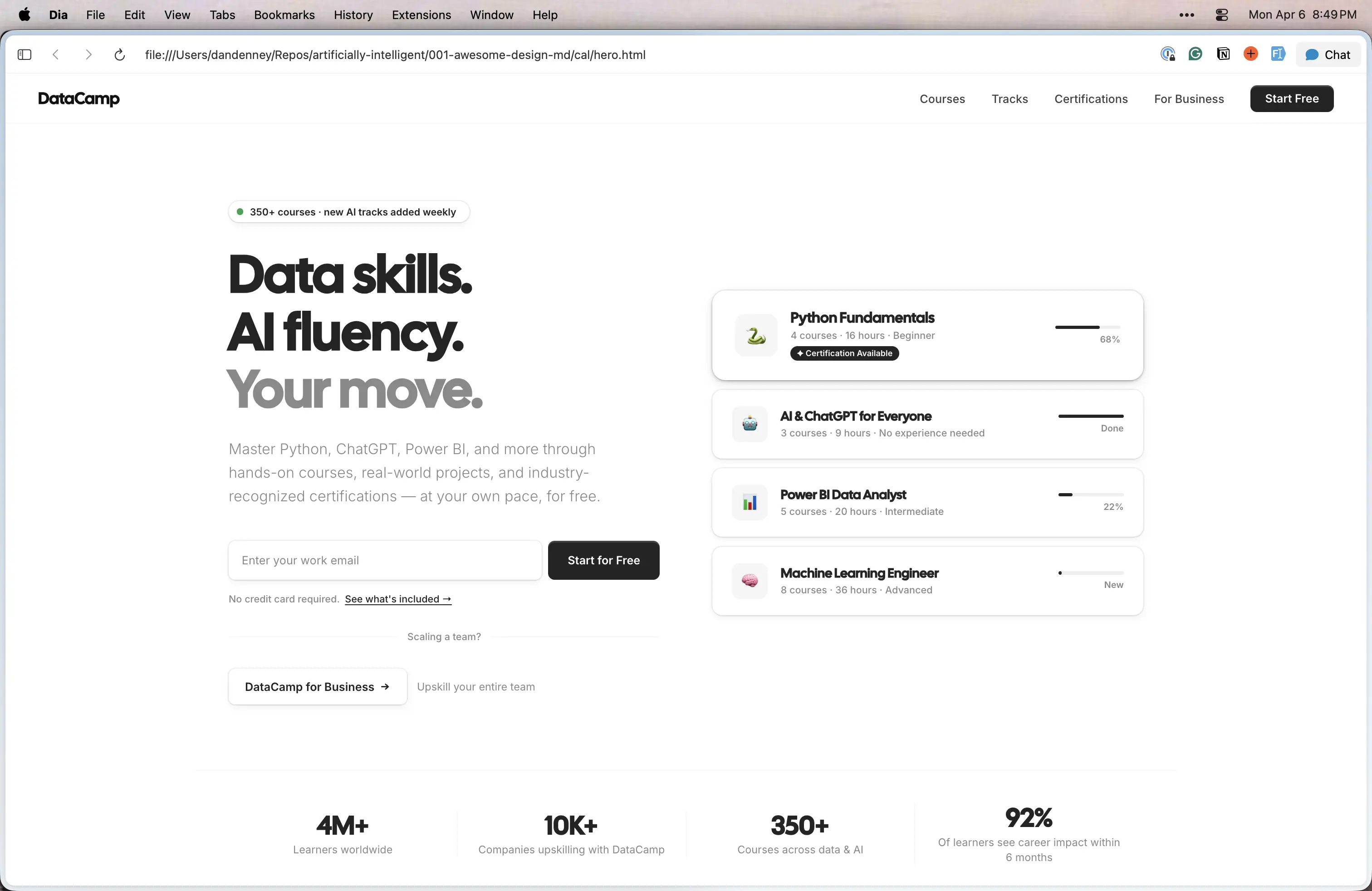 Screenshot of a hero in the style of cal.com