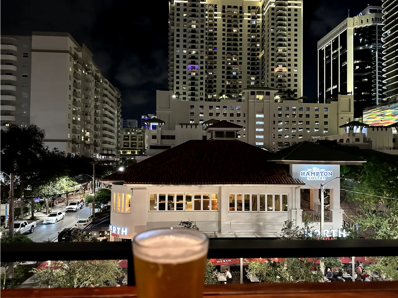 Photo of a beer overlooking downtown Miami